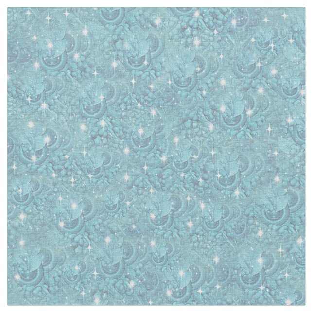 Wiederholen Sie Blauer Muster mit weißen Glitzern Stoff (Nahaufnahme)