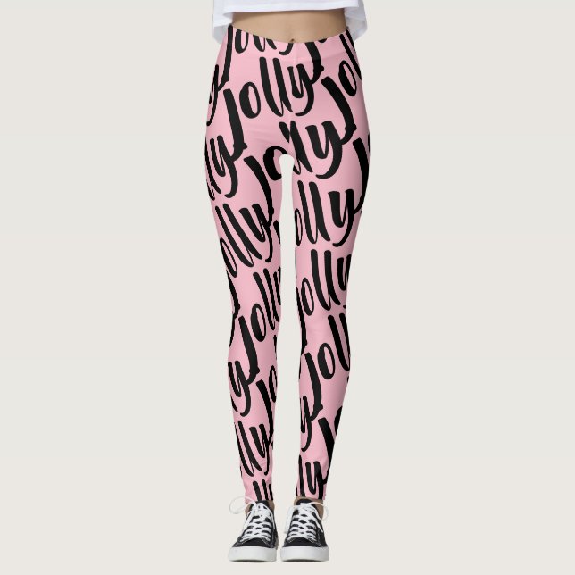 Wiederholen Sie das Muster bei rosa Kalligraphie. Leggings (Vorderseite)