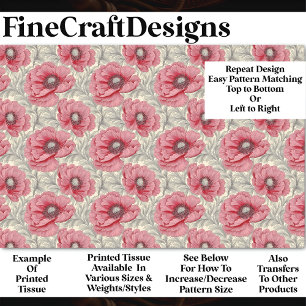 Wiederholen Sie das rote rosa graue Mohnmuster BU7 Seidenpapier