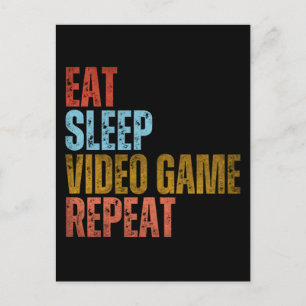 WIEDERHOLEN SIE DAS VIDEOSPIEL VON SLEEP POSTKARTE