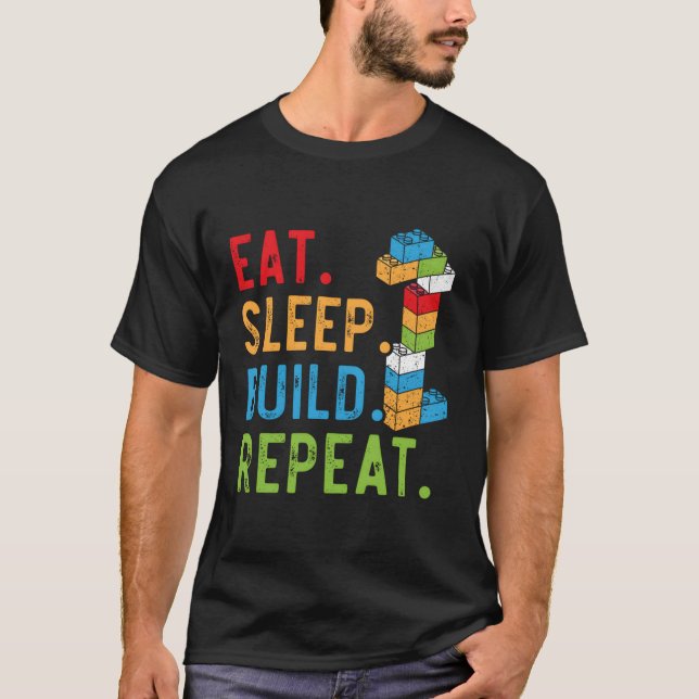 Wiederholen Sie den Master Builder Bricks Block fü T-Shirt (Vorderseite)