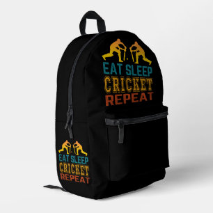 Wiederholen Sie den Schlaf-Cricket Bedruckter Rucksack