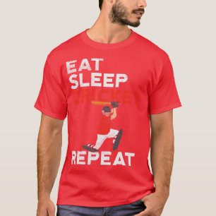 Wiederholen Sie den Schlaf-Cricket T-Shirt
