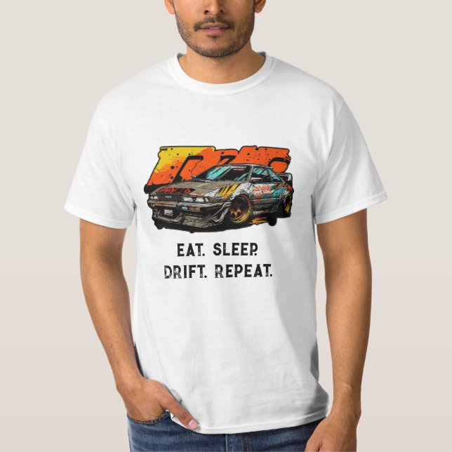 Wiederholen Sie den Schlaf-Drift. Japan Auto jdds  T-Shirt (Vorderseite)