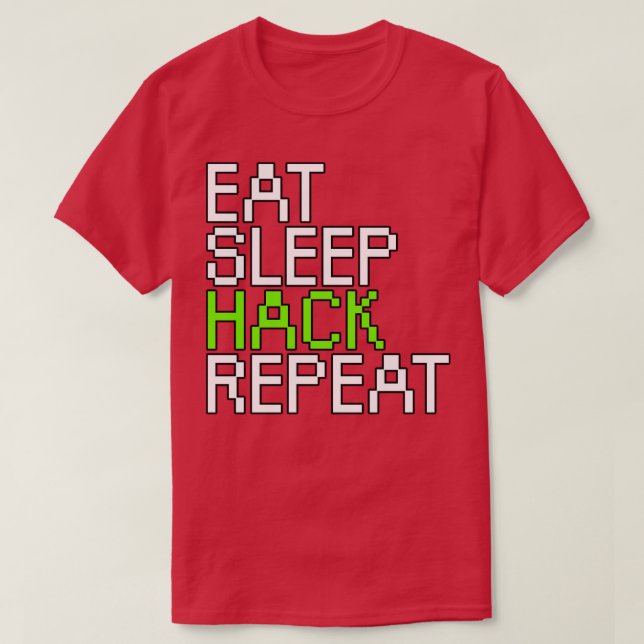 Wiederholen Sie den Schlaf-Hack T-Shirt (Design vorne)