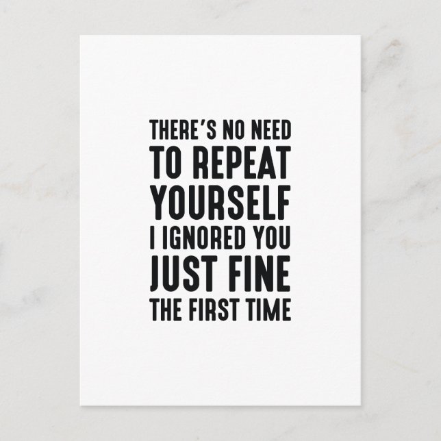 Wiederholen Sie sich Postkarte (Vorderseite)