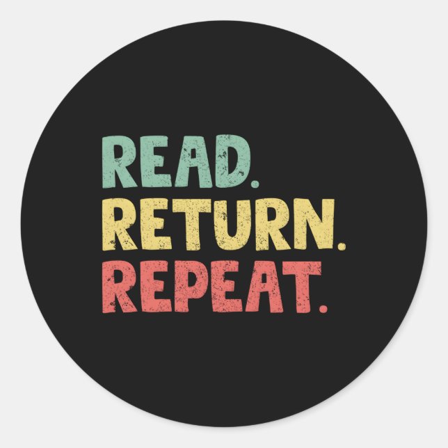 Wiederholen von Bibliotheksbibliotheken lesen Runder Aufkleber (Vorderseite)