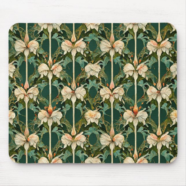 Wiederholte botanische Muster Mousepad (Vorne)