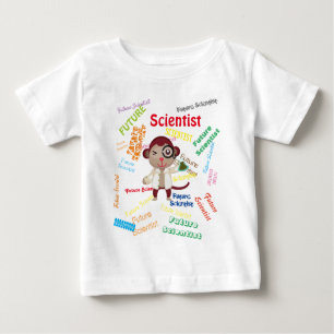 Wiederholte Future Scientist Monkey Birthday Party Baby T-shirt