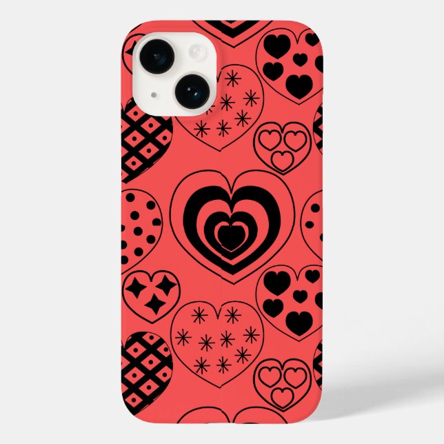 Wiederholte Herzen Case-Mate iPhone Hülle (Rückseite)