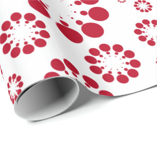 Wiederholte Muster roter Blume von Kreisen und Rin Geschenkpapier