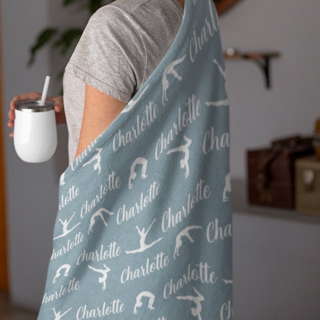 Wiederholte Namen Gymnastik Blauer Fleece Blanket (Von Creator hochgeladen)