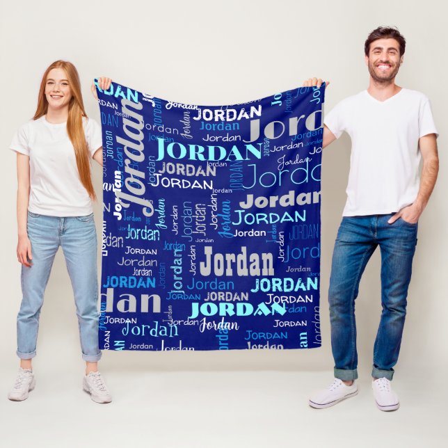 Wiederholte Namensschattierungen von blau und silb Fleecedecke (Beispiel)