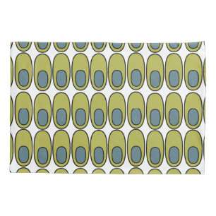 Wiederholte Olive Green und Grauovale Kissenbezug