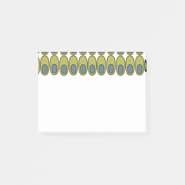Wiederholte Olive Green und Grauovale Post-it Klebezettel (Vorderseite)