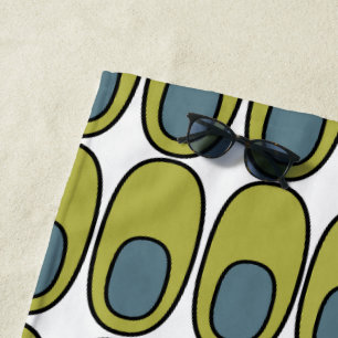 Wiederholte Olive Green und Grauovale Strandtuch