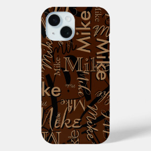 Wiederholter Individuelle Name Modernes Braun Case-Mate iPhone Hülle
