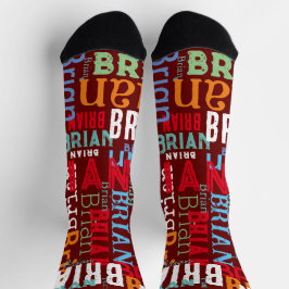 Wiederholter Name für alle dunkelrot Socken