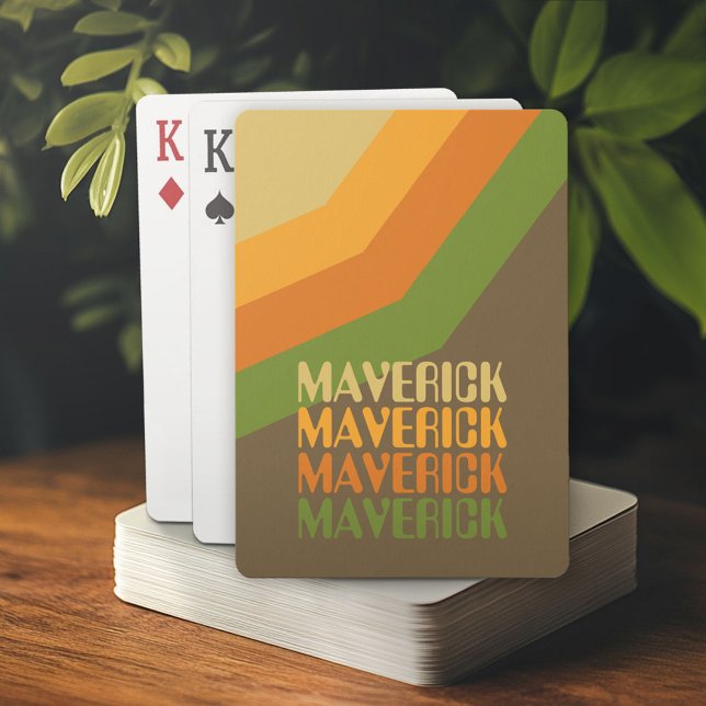 Wiederholter Name für das Retro Stripe Muster in e Spielkarten (Custom Playing Cards)