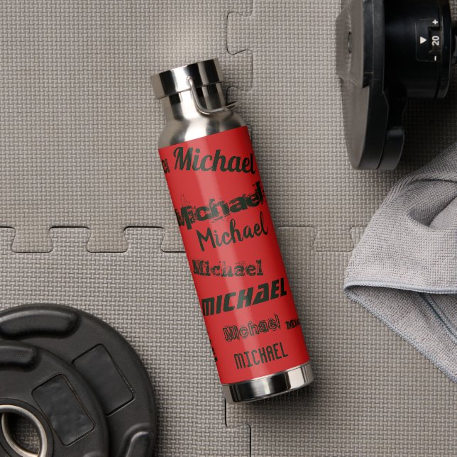 Wiederholter Name macht ein lustiges Geschenk heiß Trinkflasche (Fitnessstudio)