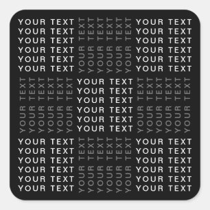 Wiederholter Name oder Word-Muster Grau Schwarz & Quadratischer Aufkleber