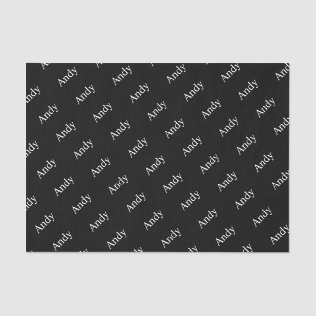 Wiederholter Name oder Word-Muster Schwarz/Weiß Seidenpapier (Vorderseite)