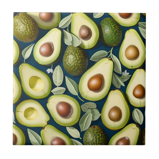 Wiederholtes Avocadomuster mit texturiertem Kontra Fliese (Vorderseite)