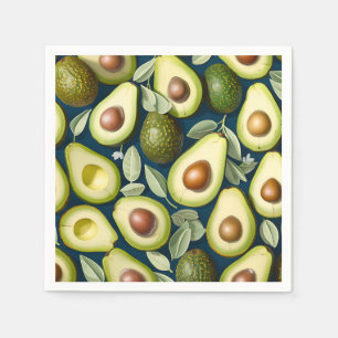 Wiederholtes Avocadomuster mit texturiertem Kontra Serviette