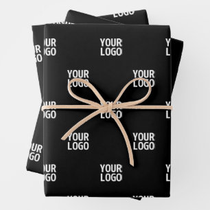 Wiederholtes Bild-, Design- oder Firmenlogo Geschenkpapier Set