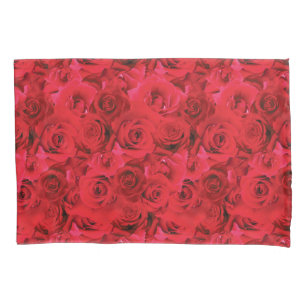 Wiederholtes Blumenmotiv Muster der Rote Rosen Kissenbezug