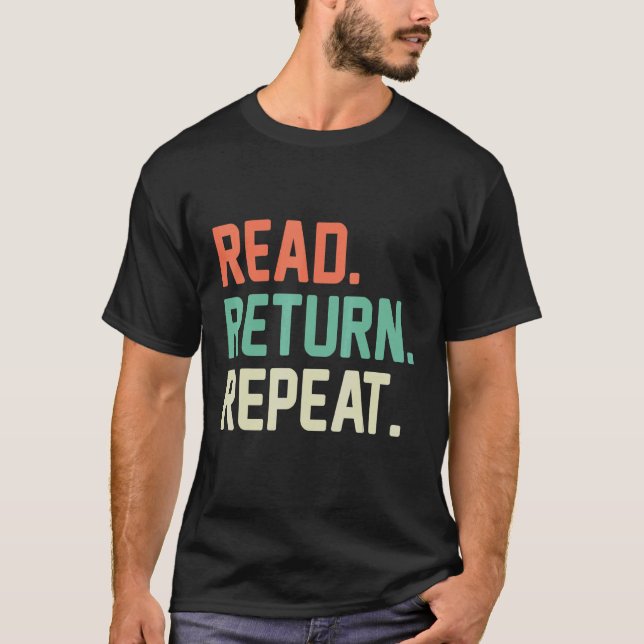 Wiederholtes Buch lesen T-Shirt (Vorderseite)