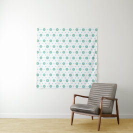 wiederholtes geometrisches Blumenmusterdesign  Wandteppich