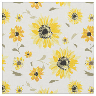 Wiederholtes Muster der Wasserfarben-Sonnenblume Stoff