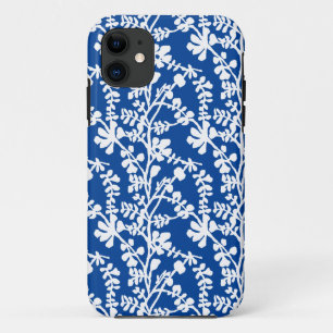 Wiederholtes Muster für blaue und weiße Flora Case-Mate iPhone Hülle