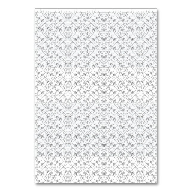 Wiederholtes Muster kleiner, stilisierter Formen a Tischnummer (Vorderseite)