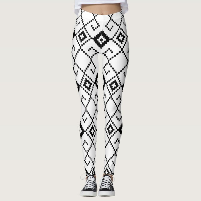 Wiederholtes Nahtloses geometrisches Muster Leggings (Vorderseite)