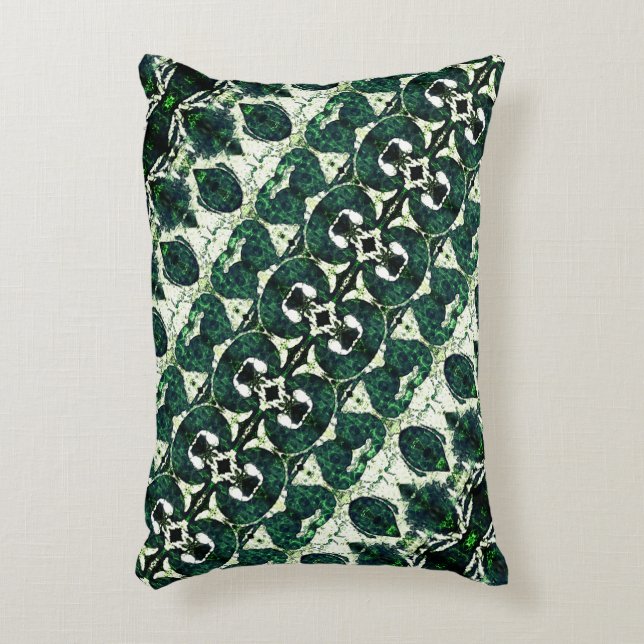 Wiederholtes raues Smaragdgrün unter weißer Textur Dekokissen (Vorderseite(Vertikal))