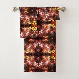 Wiederholtes rotes Dreieck, das seltsame Formen er Badhandtuch Set