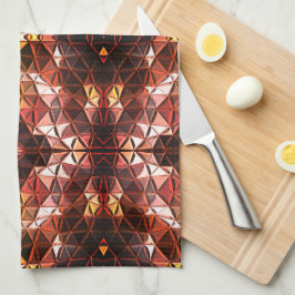 Wiederholtes rotes Dreieck, das seltsame Formen er Geschirrtuch