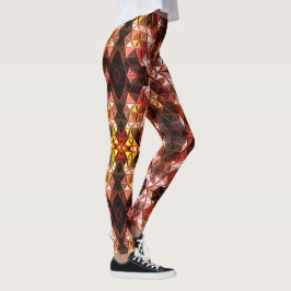 Wiederholtes rotes Dreieck, das seltsame Formen er Leggings