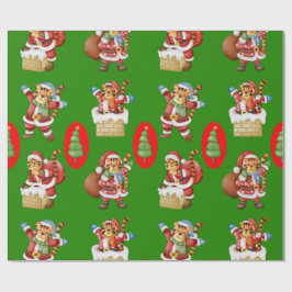 Wiederholtes Weihnachtsmuster mit Tigern als Sa Geschenkpapier