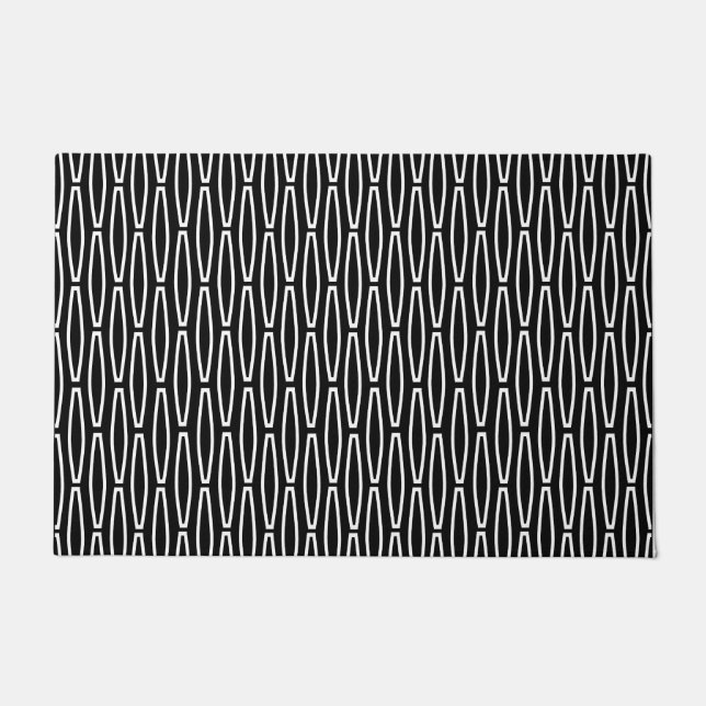 Wiederholung der weißen Geometrie Fußmatte (Vorderseite)