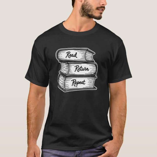 Wiederholung des beliebten Bibliotheksbuches lesen T-Shirt (Vorderseite)