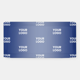 Wiederholung des Firmenlogos   Blaue Flagge Banner