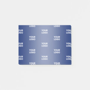 Wiederholung des Firmenlogos   Blaue Flagge Post-it Klebezettel