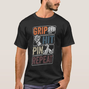 Wiederholung des Grip-Hit-Buttons - Vintager Arm-W T-Shirt