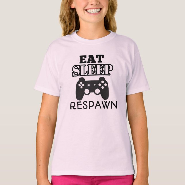 Wiederholung des Schlafs: Gamer Girl Edition T-Shirt (Vorderseite)