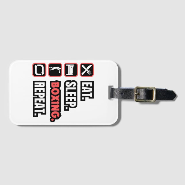 Wiederholung des Sleep Boxing Gepäckanhänger (Vorderseite (Horizontal))