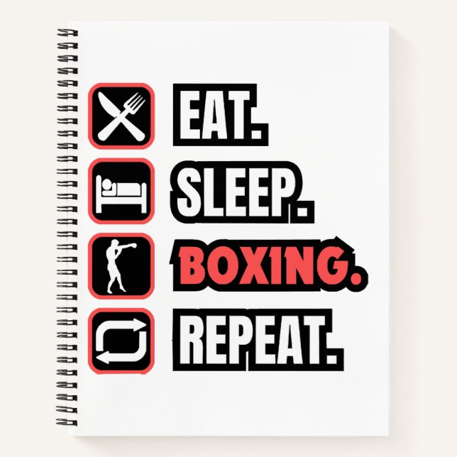 Wiederholung des Sleep Boxing Notizbuch (Vorderseite)