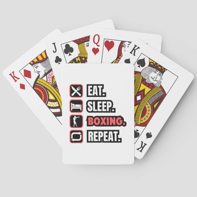 Wiederholung des Sleep Boxing Spielkarten (Rückseite)